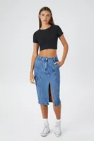 Women's Rib-Knit Cropped T-Shirt