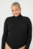 Women's Sweater-Knit Bodysuit in Black, 1X