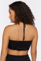 Women's Crisscross Halter Bralette in Black Medium