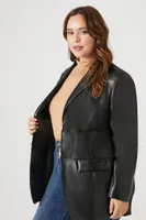 Women's Faux Leather Blazer