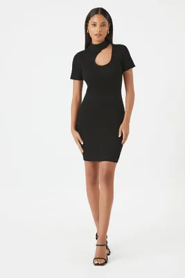 Women's Ribbed Cutout Bodycon Mini Dress