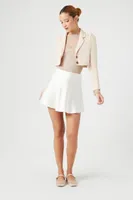 Women's Notched Cropped Blazer in Taupe Medium