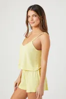 Women's Relaxed-Fit Pajama Cami in Herbal Green Large