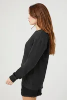 Women's Fleece Drop-Sleeve Pullover in Black Large