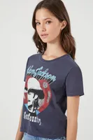 Women's Alan Jackson Graphic Baby T-Shirt in Blue Small