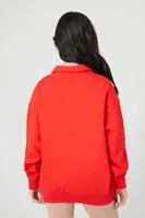 Women's Fleece NYC Graphic Pullover in Red Small