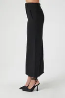 Women's Midi Column Slit Skirt in Black Large