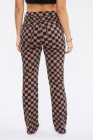 Women's Checkered Print Jeans in Taupe/Black, 28