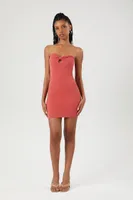 Women's Striped Tube Mini Dress in Rose Medium