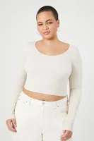 Women's Seamless Crop Top in Birch, 2X