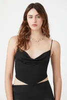 Women's Cropped Cowl Cami in Black Medium