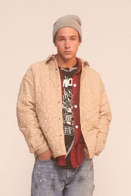 Men Star Quilted Bomber Jacket