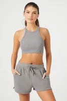 Women's Active Fleece Drawstring Sweatshorts Dark Grey