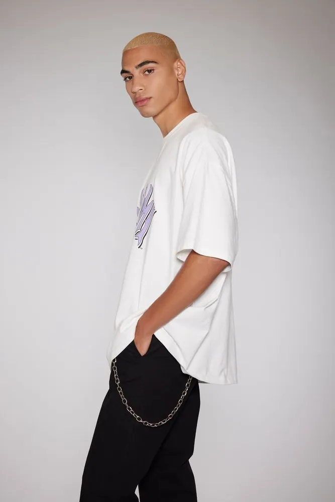 Men Kuromi Graphic Tee in White, XXL