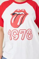 Women's The Rolling Stones Raglan T-Shirt White/Red,