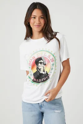 Women's Prince Peter Bob Dylan Graphic T-Shirt in White Medium