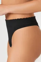 Women's Seamless Crochet Panties Black