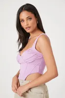 Women's Sweetheart Bustier Crop Top in Amethyst Medium