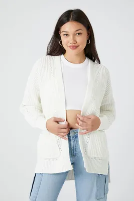 Women's Open-Front Cardigan Sweater in Tan Medium