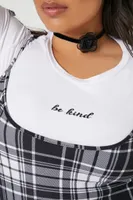 Women's Be Kind Graphic Combo Dress Black/White,