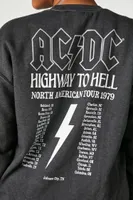 Women's ACDC Graphic Fleece Pullover in Charcoal, 0X