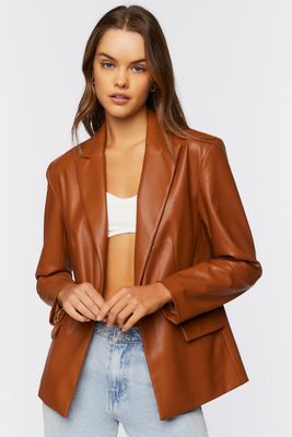 Women's Faux Leather Blazer