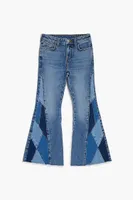 Girls Reworked Flare Jeans (Kids) Medium Denim,