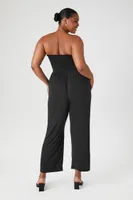 Women's Smocked Lace-Up Jumpsuit