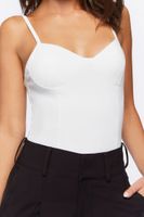 Women's Ponte Knit Hook-and-Eye Bustier Cami White