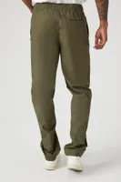 Men Release Buckle Slim-Fit Pants in Olive, XXL