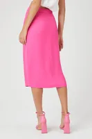 Women's Midi Column Skirt in Hot Pink Small