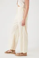 Women's Textured Drawstring Wide-Leg Pants in Birch Large