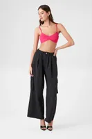 Women's Notched Rib-Knit Bralette in Miami Pink Medium