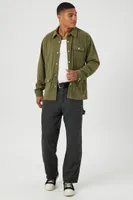 Men Corduroy Long-Sleeve Shirt in Olive Small