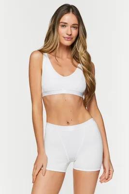 Women's Seamless Shortie Panties in White Medium