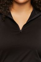 Women's Half-Zip Top in Black, 0X