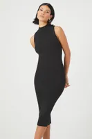 Women's Mock Neck Midi Sweater Dress Small