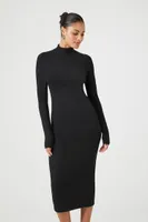 Women's Open-Back Midi Sweater Dress in Black Medium