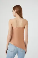 Women's Satin Asymmetrical Strapless Top Small