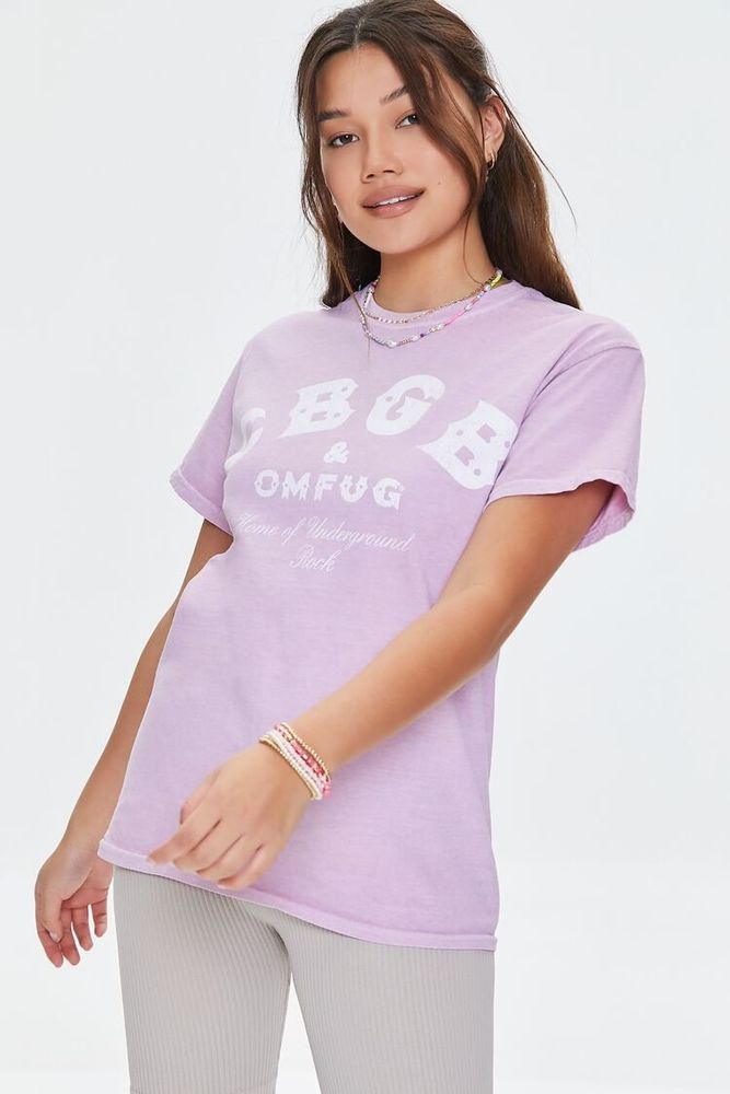 Women's CBCG & OMFUG Graphic T-Shirt in Light Pink/White, S/M