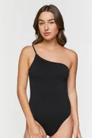 Women's One-Shoulder Cami Bodysuit in Black Small