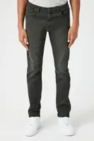 Men Stretch-Denim Slim-Fit Jeans in Olive, 31