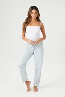 Women's Seamless Ribbed Bodysuit in White Large