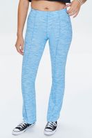 Women's Ribbed Knit Space-Dye Pants in Blue Small