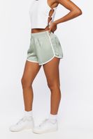 Women's Dolphin Ringer Shorts in Olive/White Small