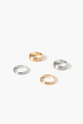 Women's Smooth Band Ring Set in Gold/Silver, 6