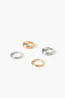 Women's Smooth Band Ring Set in Gold/Silver, 6