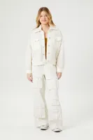 Women's Faux Shearling Trucker Jacket White/White