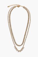 Women's CZ Layered Necklace in Clear/Gold