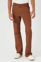 Men Twill Mid-Rise Flare Pants Brown,